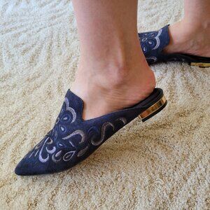 Blue & Gold Rockport Mules